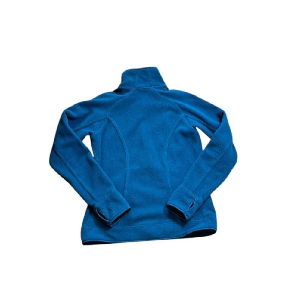 Nike Jacket Womens Size Medium Blue Fleece Full Zip Y2K Swoosh Outdoor Gray Tag